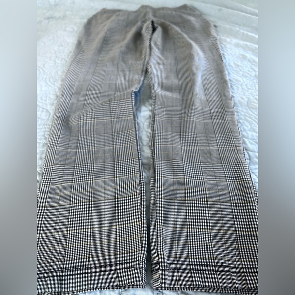 CALVIN KLIEN TWILL High RISE PULL ON PANTS BLACK CAMEL AND IVORY - Picture 4 of 9